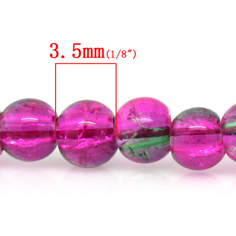 1 Strand, Multicolored Crackle Glass Round Beads 4mm Dia, 74cm (29 1/8'') Lon... - Sexy Sparkles Fashion Jewelry - 2
