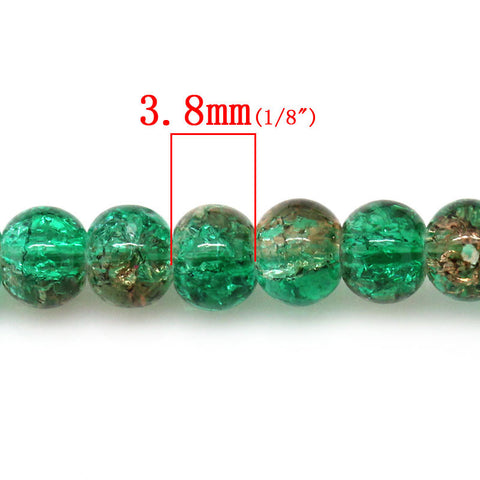 1 Strand, 2-tone Crackle Glass Round Beads 4mm Dia, 80cm (31 4/8'') Long, (Ap... - Sexy Sparkles Fashion Jewelry - 2
