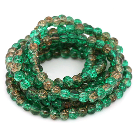 1 Strand, 2-tone Crackle Glass Round Beads 4mm Dia, 80cm (31 4/8'') Long, (Ap... - Sexy Sparkles Fashion Jewelry - 3