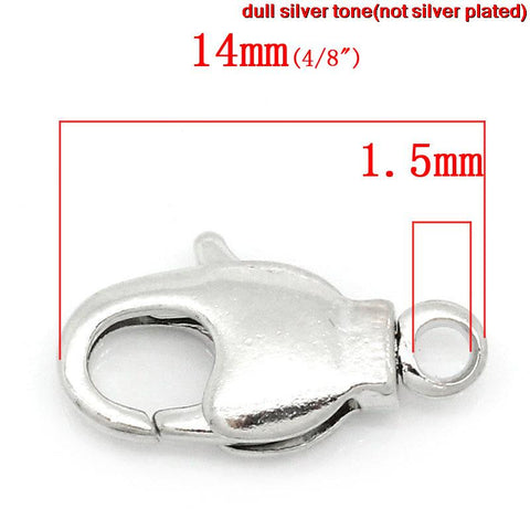 10 Pcs Silver Tone Lobster Clasp, 14mm X 7mm - Sexy Sparkles Fashion Jewelry - 3