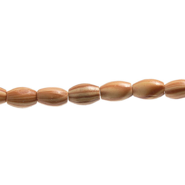 Sexy Sparkles 1 Strand, Oval Stripe Pattern Wood Loose Beads 8x5mm,46.3cm (18 2/8'') Long, ...