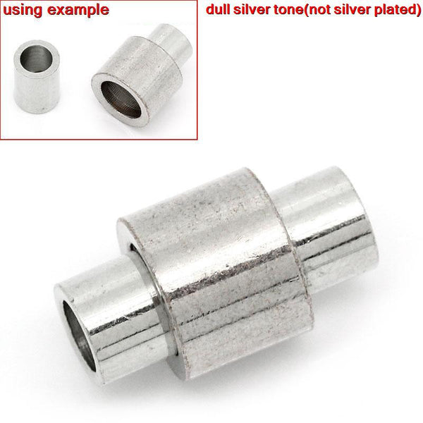 Set of 3 Copper Magnetic Clasp Column Silver Tone - Sexy Sparkles Fashion Jewelry - 1