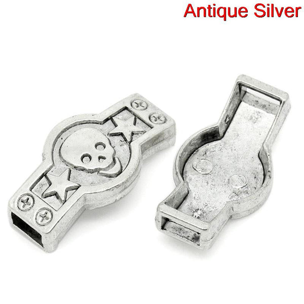 2pcs Star/skull Shape Silver Carved Beads Fit Watch Bands/wristbands 3.5cmx1.... - Sexy Sparkles Fashion Jewelry