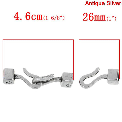 Sexy Sparkles 2 Sets of Hook Clasp Antique Silver 4.6cm