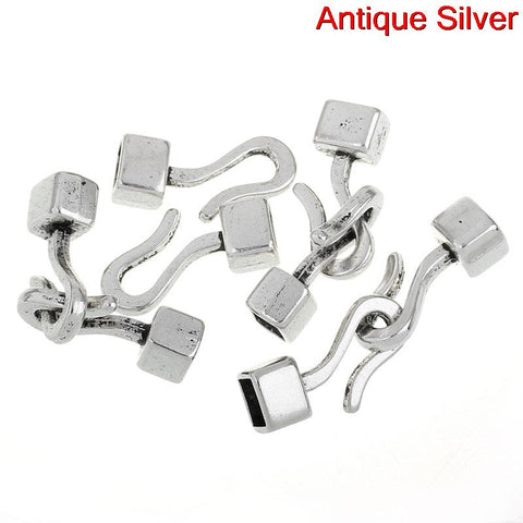 Sexy Sparkles 2 Sets of Hook Clasp Antique Silver 4.6cm