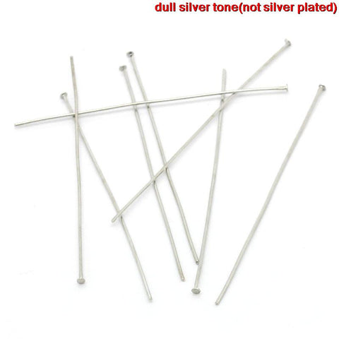 100 Pcs Head Pins Findings Silver Tone 70mm 21 Gauge - Sexy Sparkles Fashion Jewelry - 3