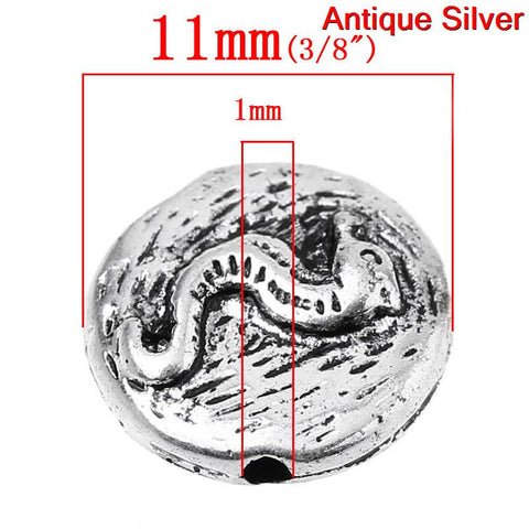 10 Pcs Sea Horse Carved Charm Spcer Bead Silver Tone 11mm Hole: Approx 1mm - Sexy Sparkles Fashion Jewelry - 2