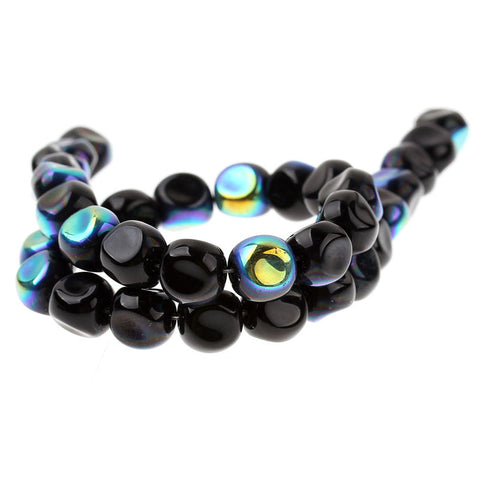 1 Strand, Tortuose Triangular Prism Black AB Color Loose Beads 9mm, 38pcs - Sexy Sparkles Fashion Jewelry - 3