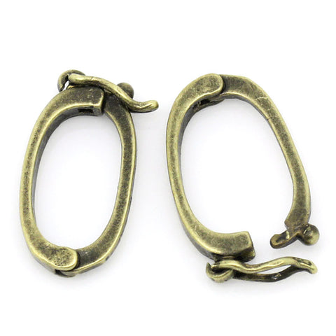 4 Pcs Oval Earring Findings Lever Backs Antique Bronze 16x9mm - Sexy Sparkles Fashion Jewelry - 1