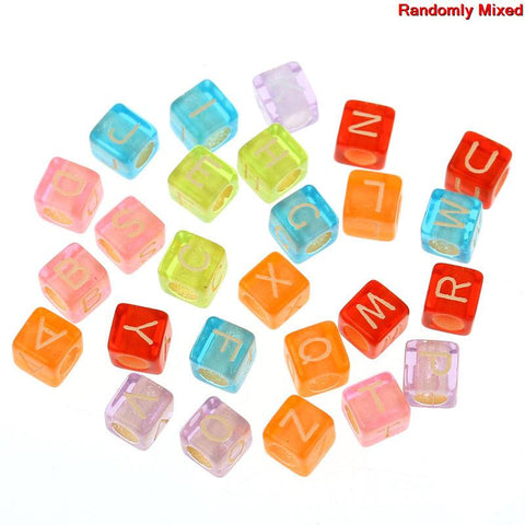 1000 Pcs Acrylic Spacer Beads Multicolor Cube Mixed Alphabet/ Assorted Letters - Sexy Sparkles Fashion Jewelry - 3