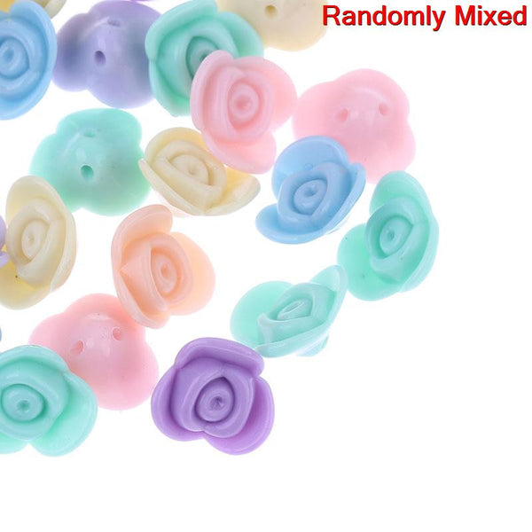 Sexy Sparkles 10 Pcs Acrylic Flower Multicolor Charm Spacer Bead 16mmx15mm Hole: Approx 2x1...