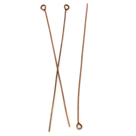1000 Pcs Eye Pins Findings Antique Copper 7cm 22 Gauge - Sexy Sparkles Fashion Jewelry - 1