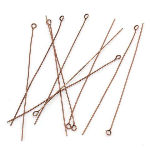 1000 Pcs Eye Pins Findings Antique Copper 7cm 22 Gauge - Sexy Sparkles Fashion Jewelry - 3