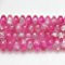 Sexy Sparkles 1 Strand, Fuchsia White Clear Mixed Crackle Glass Round Beads 8mm