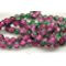 Sexy Sparkles 1 Strand, Pink Green Mixed Crackle Glass Round Beads 8mm