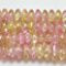 Sexy Sparkles 1 Strand, Yellow Pink Mixed Crackle Glass Round Beads 8mm