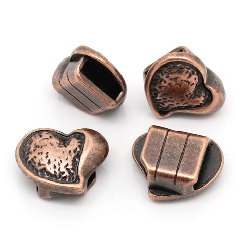 5pcs Love Heart Antique Copper Beads Fit Watch Bands/wristbands 9.5mmx2.8mm - Sexy Sparkles Fashion Jewelry - 3