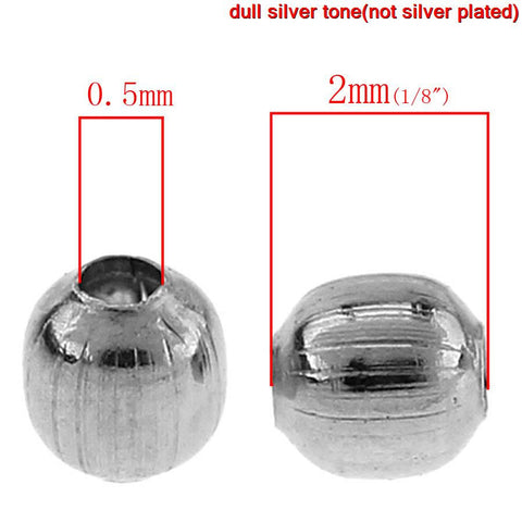 1000 Pcs, Stainless Steel Round Spacer Beads Silver Tone - Sexy Sparkles Fashion Jewelry - 2