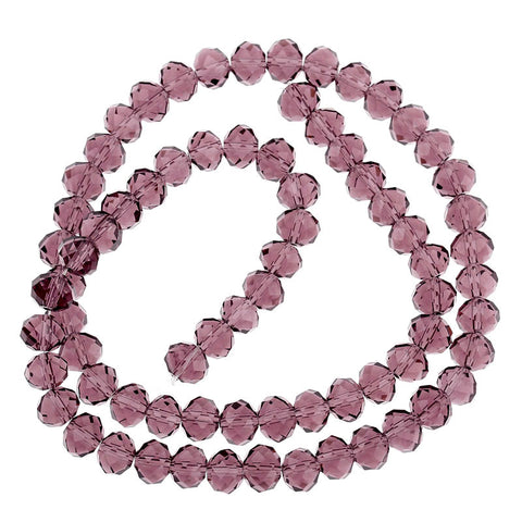 1 Strand Dark Purple Faceted Round Glass Crystal Loose Beads 6mm Approx. 74 Pcs - Sexy Sparkles Fashion Jewelry - 3