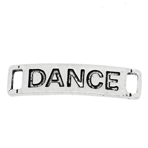 20 Pcs. Bracelet Connectors Findings Rectangle Curved Antique Silver "Dance"c... - Sexy Sparkles Fashion Jewelry - 1