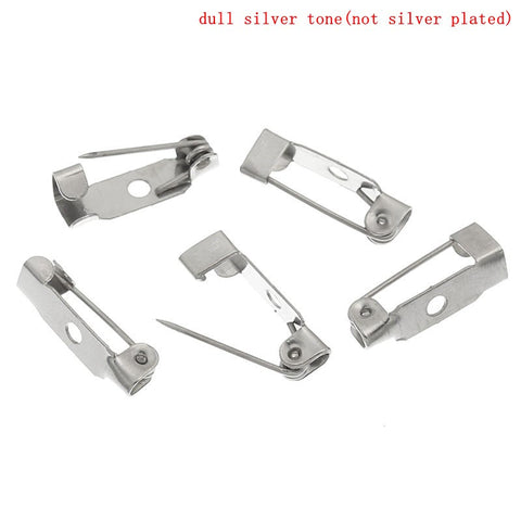 50 Pcs Safety Brooches Findings Catch Bar Silver Tone 15mm - Sexy Sparkles Fashion Jewelry - 3