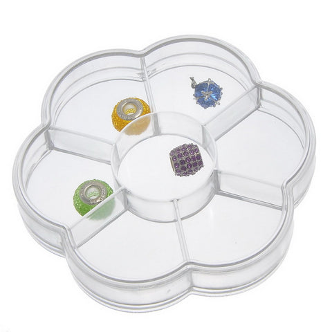 Flower Shape Acrylic Transparent Empty Beads/rhinestone Box Storage Container - Sexy Sparkles Fashion Jewelry - 2