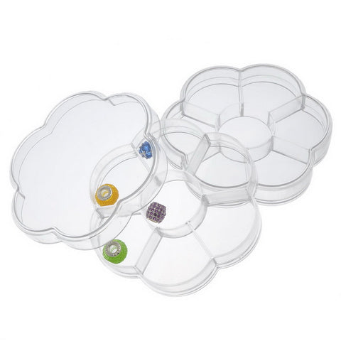 Flower Shape Acrylic Transparent Empty Beads/rhinestone Box Storage Container - Sexy Sparkles Fashion Jewelry - 3