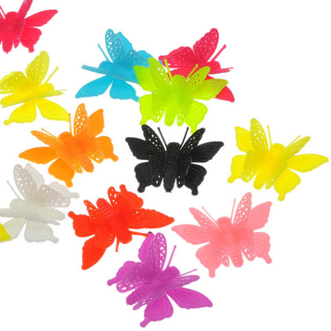 20 Pcs 3d Butterfly Plastic Embellishments Findings Assorted Colors - Sexy Sparkles Fashion Jewelry - 2