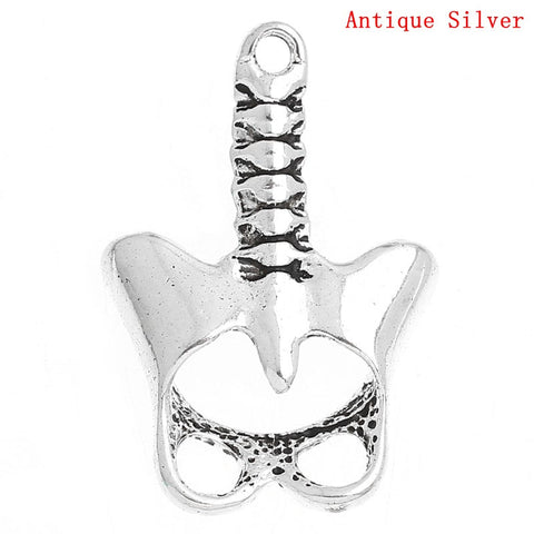 1 Pc Charm Pendants Anatomical Human Pelvis Silver Tone - Sexy Sparkles Fashion Jewelry - 1