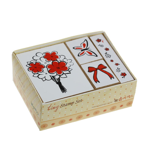 Rubber Stamps Wooden Flowers, Butterfly & Bow Set - Sexy Sparkles Fashion Jewelry - 3