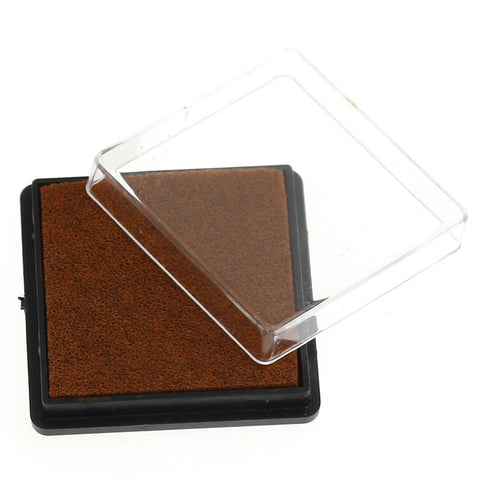 2 Pcs Ink Pad for Rubber Stamp Coffee 4cm - Sexy Sparkles Fashion Jewelry - 1