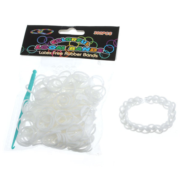 Sexy Sparkles 300 Pcs Rubber Bands DIY Loom Bracelet Making Kit with Hook Crochet and S Cli...