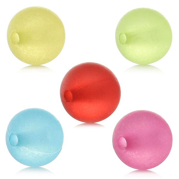 100 Pcs Acrylic Spacer Beads Round Frosted Assorted Colors 8mm - Sexy Sparkles Fashion Jewelry - 1