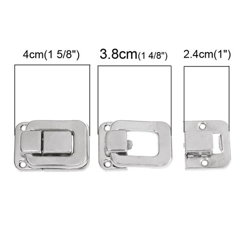 Sexy Sparkles 4 Set of Toggle Catch Latch Decorative Suitcase Case Box Trunk Box Silver Ton...