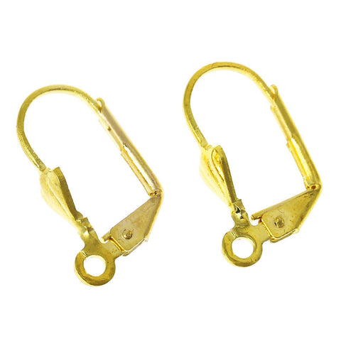 Sexy Sparkles 10 Pcs Copper Earring Clip Findings Gold Tone w/ Loop 17mm X 11mm