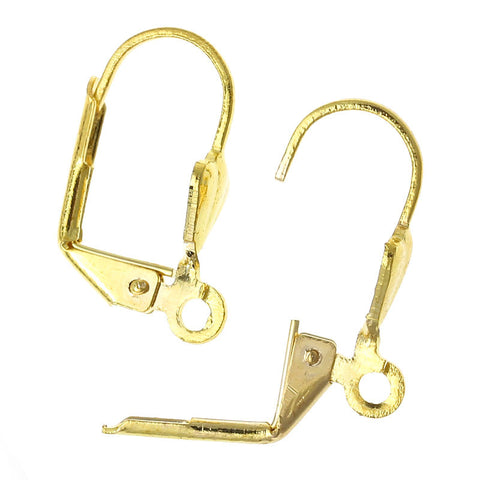 Sexy Sparkles 10 Pcs Copper Earring Clip Findings Gold Tone w/ Loop 17mm X 11mm