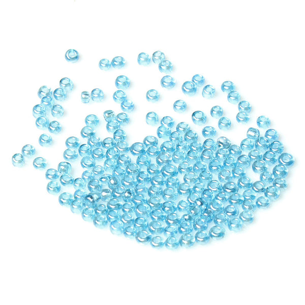 Sexy Sparkles Glass Seed Beads Size 10/0 Light Blue 450 Grams