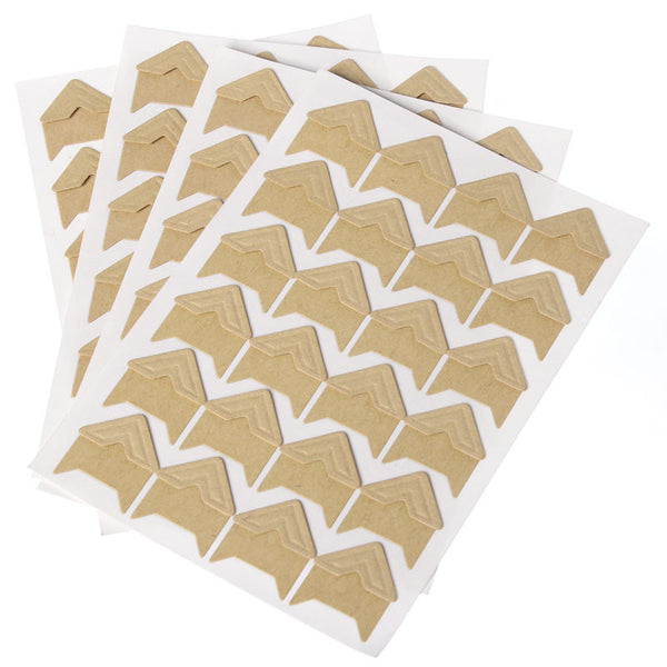 Sexy Sparkles Self Adhesive Paper Photo Corner DIY Crafts Silver and Beige 48pcs
