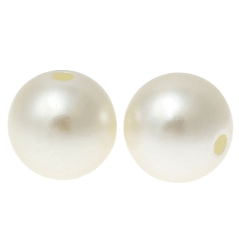 50 Pcs Round Acrylic White Pearl Imitation Spacer Beads 12mm - Sexy Sparkles Fashion Jewelry - 3