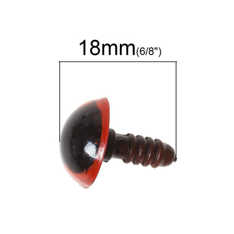 10 Pcs Plastic Eyes Craft for Toy Doll Making Red 14mm - Sexy Sparkles Fashion Jewelry - 2