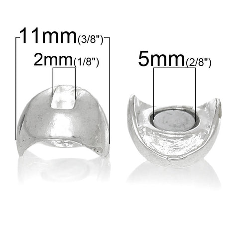 Set of 2 Magnetic Clasp Round Silver Plated 11mm - Sexy Sparkles Fashion Jewelry - 2