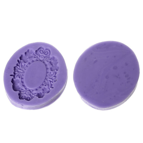 Mirror with Flower Silicone Mold Polymer Clay Cameo Mold Pattern 2" - Sexy Sparkles Fashion Jewelry - 2