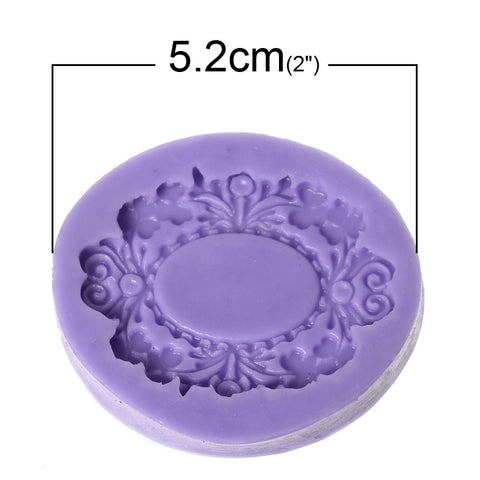 Mirror with Flower Silicone Mold Polymer Clay Cameo Mold Pattern 2" - Sexy Sparkles Fashion Jewelry - 3