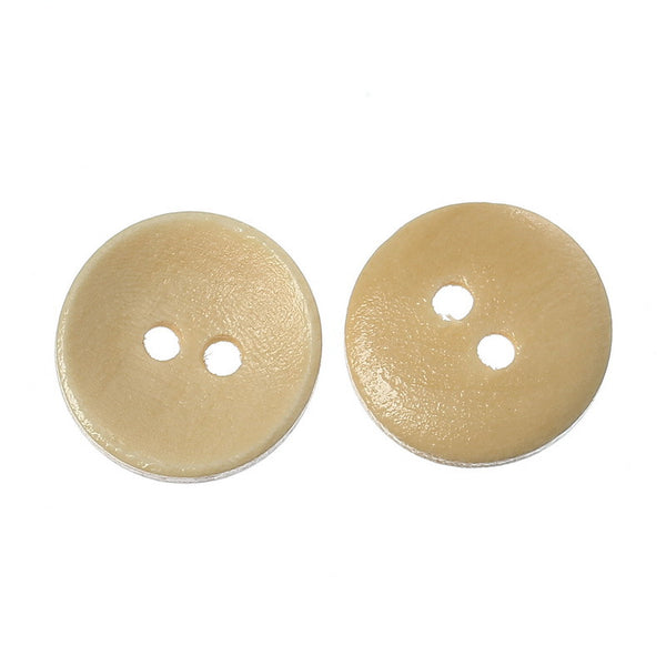 Sexy Sparkles 12 Pcs Round Natural Wood Buttons 15mm
