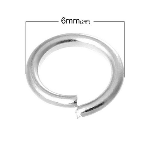 Open Jump Ring Findings Silver Tone 6mm 2000 Pcs - Sexy Sparkles Fashion Jewelry - 3