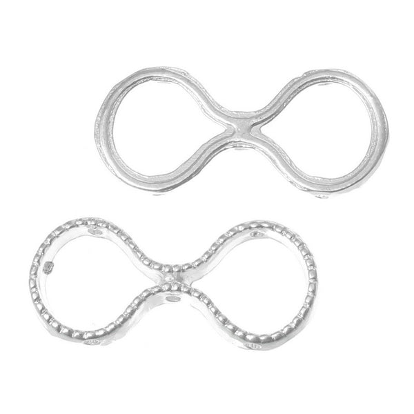 5 Pcs Bead Frames Infinity Symbol Silver Tone 36mm Fits 10mm Beads - Sexy Sparkles Fashion Jewelry - 1
