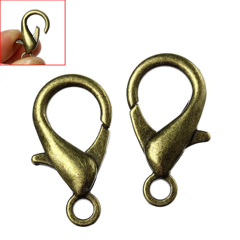 5 Pcs Lobster Clasp Jewelry Findings Antique Bronze 23mm - Sexy Sparkles Fashion Jewelry - 3