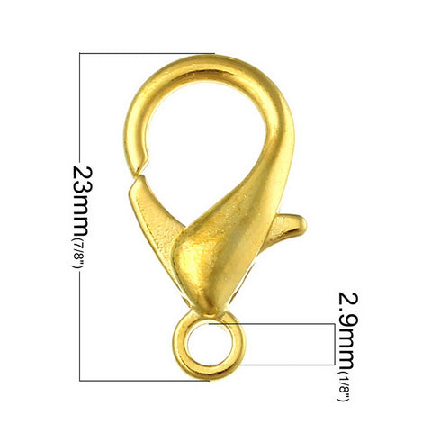 5 Pcs Lobster Clasp Jewelry Findings Gold Tone 23mm - Sexy Sparkles Fashion Jewelry - 2