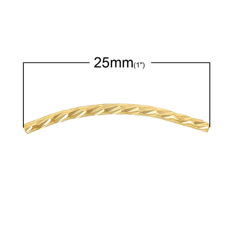 Sexy Sparkles 10 Pcs Copper Spacer Beads Tube 18k Gold Plated 25mm