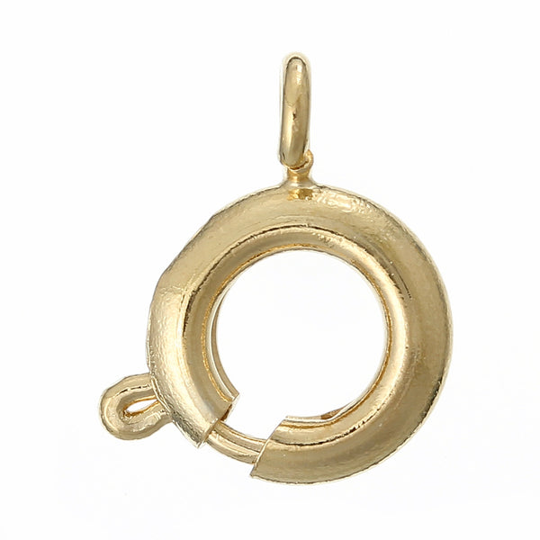 Sexy Sparkles 10 Pcs, Copper Spring Ring Clasp 18k Gold Plated 9mm